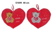 Opakowanie Poduszka Serce miś 48cm MIX