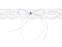 Opakowanie Podwiązka koronkowa z kokardką biała
