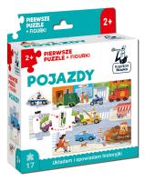 Pojazdy. Pierwsze puzzle + figurki. Kapitan Nauka. Autor: dr n. hum. Anna Zając. SmakLiter.pl Okładka książki Pojazdy. Pierwsze puzzle + figurki. Kapitan Nauka