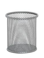 Opakowanie Pojemnik na długopisy Q-CONNECT Office Set, metalowy, srebrny