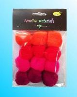 Opakowanie Pompony akrylowe czerwono-różowe 40mm 12szt