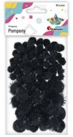 Opakowanie Pompony akrylowe i brokatowe 85szt czarne