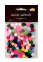Opakowanie Pompony akrylowe miks kolorów 10mm 100szt
