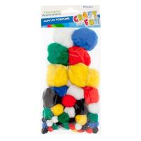 Opakowanie Pompony akrylowe mix kolorów 60szt