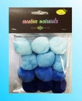 Opakowanie Pompony akrylowe niebieskie 40mm 12szt