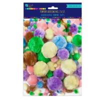 Opakowanie Pompony akrylowe pastel mix 156 sztuk