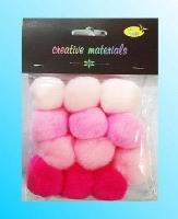 Opakowanie Pompony akrylowe różowe 40mm 12szt