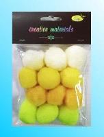 Opakowanie Pompony akrylowe żółte 40mm 12szt