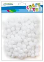 Opakowanie Pompony dekoracyjne białe 1cm 120szt