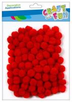 Opakowanie Pompony dekoracyjne czerwony 1cm 120szt