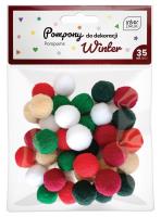 Opakowanie Pompony do dekoracji 35 sztuk Winter