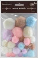 Opakowanie Pompony pastelowe 15mm-40mm 30szt