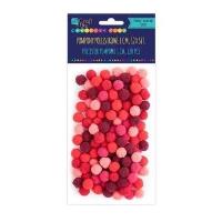 Opakowanie Pompony poliestrowe czerwone 1cm różowy 120szt
