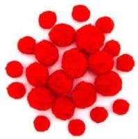 Opakowanie Pompony puszyste czerwone 24szt