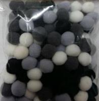 Opakowanie Pompony szare 10mm 100szt