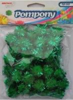 Opakowanie Pompony zielone metaliczne 20mm 40szt