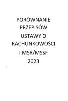 Okładka książki Porównanie przepisów ustawy o rachunkowości i MSR/MSSF 2023