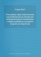 Prawne podstawy i ogólne zasady zastosowania.... Autor: Kozieł Grzegorz. SmakLiter.pl Okładka książki Prawne podstawy i ogólne zasady zastosowania...