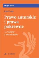 Prawo autorskie i prawa pokrewne. Autor: Golat Rafał. SmakLiter.pl Okładka książki Prawo autorskie i prawa pokrewne
