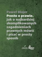 Prosto o prawie. Autor: Blajer Paweł. SmakLiter.pl Okładka książki Prosto o prawie