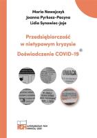 Przedsiębiorczość w nietypowym kryzysie. Autor: Maria Nawojczyk Joanna Pyrkosz-Pacyna Lidia Synow. SmakLiter.pl Okładka książki Przedsiębiorczość w nietypowym kryzysie