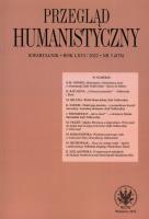 Przegląd Humanistyczny 3(478)/2022. Wydawca: Wydawnictwa Uniwersytetu Warszawskiego. SmakLiter.pl Opakowanie Przegląd Humanistyczny 3(478)/2022