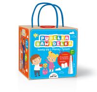 Pudełka bawidełka. Bawię się z Manią i Tyniem. Autor: Agnieszka Matz, Młodnicka Magdalena. SmakLiter.pl Okładka książki Pudełka bawidełka. Bawię się z Manią i Tyniem