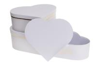 Opakowanie Pudełko Flower Box 3szt białe serce ROZETTE