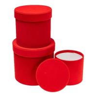 Opakowanie Pudełko Flower Box 3szt czerwony ROZETTE