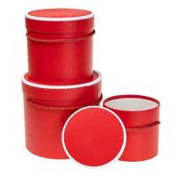 Opakowanie Pudełko Flower Box 3szt czerwony ROZETTE