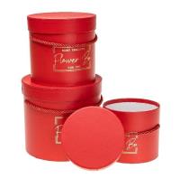 Opakowanie Pudełko Flower Box 3szt czerwony ROZETTE