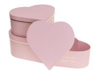 Opakowanie Pudełko Flower Box 3szt różowe serce ROZETTE