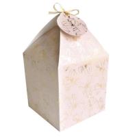 Opakowanie Pudełko na prezenty 11x11cm listki, różowe 4 szt.