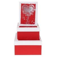 Opakowanie Pudełko prezentowe 3szt Walentynka ROZETTE