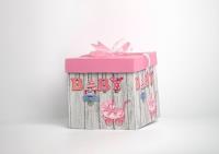 Opakowanie Pudełko prezentowe baby różowe L