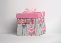 Opakowanie Pudełko prezentowe baby różowe M