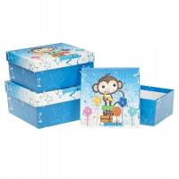 Opakowanie Pudełko prezentowe dziecięce 3szt małpa ROZETTE