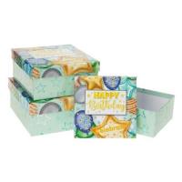 Opakowanie Pudełko prezentowe dziecięce 3szt urodziny ROZETTE