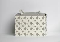 Opakowanie Pudełko prezentowe srebrzone gwiazdki S