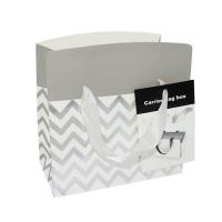 Opakowanie Pudełko prezentowe srebrzone zygzaki S