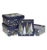 Opakowanie Pudełko prezentowe świąteczne 3szt ROZETTE