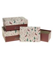 Opakowanie Pudełko prezentowe świąteczne 3szt ROZETTE