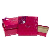 Opakowanie Pudełko prezentowe z kokardą 3szt czerwony ROZETTE