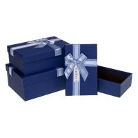Opakowanie Pudełko prezentowe z kokardą 3szt niebiesk ROZETTE