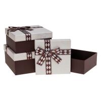 Opakowanie Pudełko prezentowe z kokardą 3szt ROZETTE