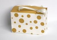 Opakowanie Pudełko prezentowe złocone koła S