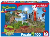 Opakowanie Puzzle 100 Schleich Dinozaury + figurka