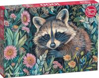 Opakowanie Puzzle 1000 CherryPazzi Raccoon in Flowers 30851