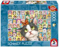 Puzzle 1000 Kocia mimika. Wydawca: Schmidt. SmakLiter.pl Opakowanie Puzzle 1000 Kocia mimika