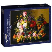 Puzzle 1000 Martwa natura z kwiatami i owocami. Wydawca: Bluebird Puzzle. SmakLiter.pl Opakowanie Puzzle 1000 Martwa natura z kwiatami i owocami